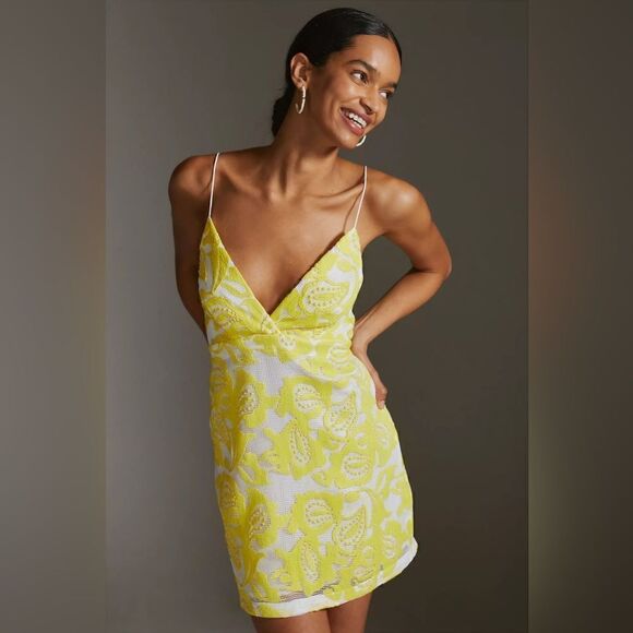 Anthropologie Maeve Strappy Lace Mini Dress Size 10 - Picture 1 of 5